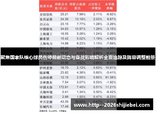 聚焦国家队核心球员伤停最新动态与备战影响解析全面追踪及阵容调整前景